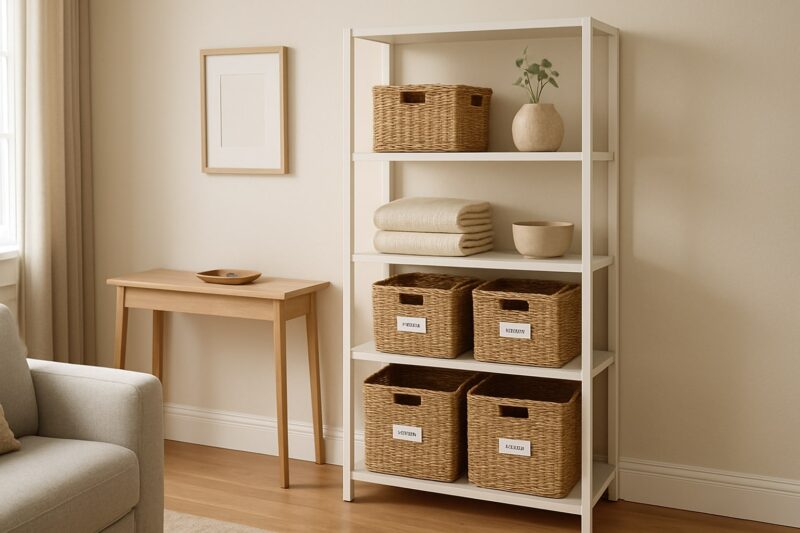 Obeležene kutije kao dodatni skladišni prostor za uređen dom