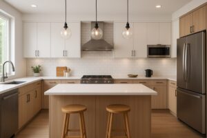 Pravilno raspoređeni elementi u modernoj kuhinji