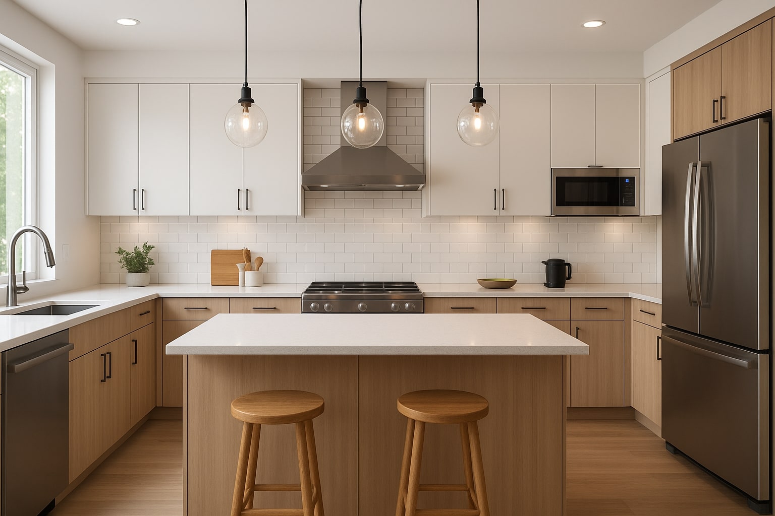 Pravilno raspoređeni elementi u modernoj kuhinji